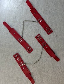 تصویر گارتر چرمی دو تکه دستبند و پابند کد 9900 