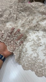 تصویر پارچه دانتل فرانسه شکوفه 
