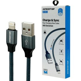 تصویر کابل آیفونی فست شارژ KingStar K18i 2.4A 1m KingStar K18i Lightning 2.4A 1m Fast Charging Cable