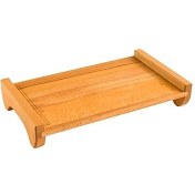 تصویر سینی مستطیل پایه دار بزرگ - چوب Rectangular tray