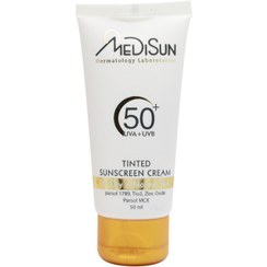 تصویر کرم ضد آفتاب SPF 50 مدیسان مناسب پوست خشک و معمولی حجم 50 میلی لیتر - بژ طبیعی 