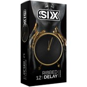 تصویر کاندوم سیکس مدل Ribbed Delay بسته 12 عددی 