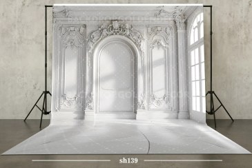 تصویر بکدراپ پارچه ای طرح دیوار و گچبری کد sh139 