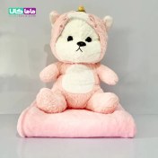 تصویر عروسک خرس پتودار سایز ۵۰ سانتیمتر 