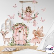 تصویر برچسب و استیکر دیواری کودک تاتی _ فرشته آبرنگی 