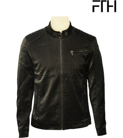 تصویر کاپشن چرم مردانه | 5653 - رنگ: مشکی - سایز: L 