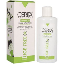 تصویر شامپو ضد شپش سریتا لایس فری مناسب انواع مو Cerita shampoo Herbal And Non Toxic Lice Free 95ml