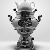 تصویر سماور گازی سیلور مدل ویکتوریا پایه سنتی Samovar silver