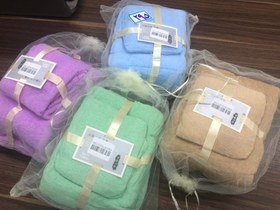 تصویر حوله استخری دو تیکه - آبی Two piece pool towel set