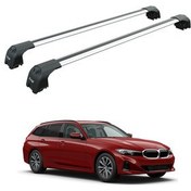 تصویر جعبه بار سقفی BMW 3 TOURING G21 2022 2025 ROOF RACK CARRIER SPACER POST SPACEBAR PAW PRO 2 GREY auto paw 