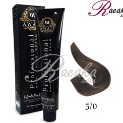 تصویر رنگ مو آوایی (ئاوایی) گروه طبیعی حجم 120 میل شماره 5/0 قهوه ای روشن Awaii Natural Hair Color 120ml No.5/0 Light Brown