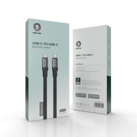 تصویر کابل تایپ سی به تایپ سی گرین Green braided cable usb-c to usb-c 