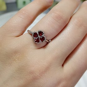 تصویر انگشتر گارنت استیل 