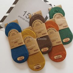 تصویر جوراب مچی زنانه طرح کبریتی لبه رنگی‎‎ - رنگ1 Women's ankle socks with match design and colored edges