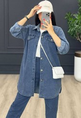 تصویر شومیز مانتویی لی بغل دکمه فری سایز 