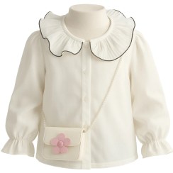 تصویر شومیز بچگانه دخترانه مدل پرنسس رنگ سفید سایز ۴ تا ۶ سال 