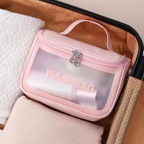 تصویر واش بگ سایز بزرگ رنگ صورتی Wash bag