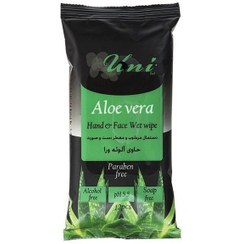 تصویر دستمال مرطوب یونی لد Aloe Vera بسته 12 عددی بدون الکل 