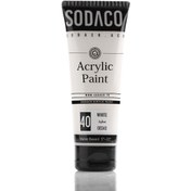 تصویر رنگ اکریلیک تیوپی(پمادی) سفید سوداکو 75 میل کد 40 
