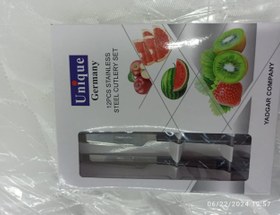 تصویر کارد میوه خوری ۱۲ تایی یونیک Unique stainless steel cutlery, 12 cloths