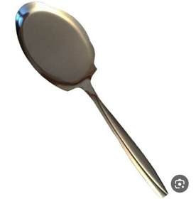 تصویر کفگیر و ملاقه بزرگ یونیک استیل آهنربا نگیر مدل دنا، ماینز، ناخنی 