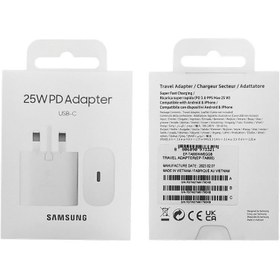 تصویر شارژر سه پین SAMSUNG 25W اصل چین TA800 ( فست و PD) مشکی شارژر موبایل شارژر دیواری سامسونگ TA800 مشکی