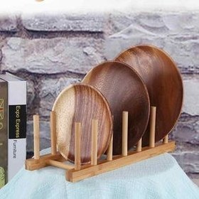 تصویر نگهدارنده بشقاب ایکیا مدل IKEA OSTBIT Plate holder, bamboo