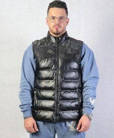 تصویر پافر چرم ترکیبی 