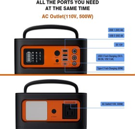 تصویر پاوربانک قابل حمل تیگ فاکس مدل T500 ظرفیت 150000 میلی آمپر ساعت TIG FOX T500 Portable Power Station 500W