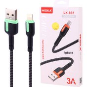 تصویر کابل لایتنینگ فست شارژ هیسکا Hiska LX-835i 1m hiska lx835i lightning cable 1m