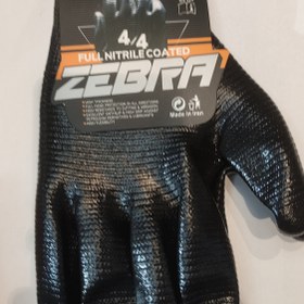 تصویر دستکش نخی زبرا 4/4 