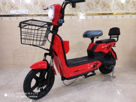 تصویر موتور سیکلت برقی دو‌نفره ( دوچرخه‌ برقی ) E.Bike مدل H9 رنگ قرمز 