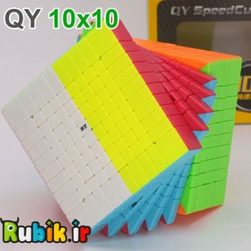 تصویر مکعب روبیک ۱۰×۱۰×۱۰ کای وای استیکرلس ۳۰۸۹ QY speed cube 10×10×10 3089