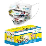 تصویر ماسک تنفسی کودک حیات پوشش پاک مدل سه لایه بسته 30 عددی 