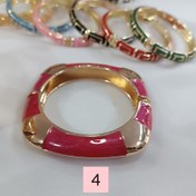 تصویر النگو میناکاری فری‌سایز – قفل فنری، رنگ ثابت - 4 minakari-bangle-spring-lock