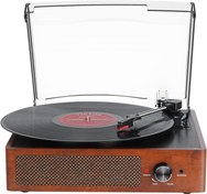 تصویر گرامافون بلوتوثی DIGITNOW اصلی با بلندگوهای داخلی و سرعت‌های 3گانه DIGITNOW Bluetooth Turntable with Built-In Speakers, Vintage Style, 3-Speed Record Player