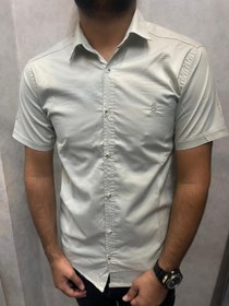 تصویر پیراهن مردانه نخ پنبه آستین کوتاه طرح ساده 