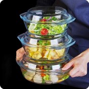 تصویر قابلمه پیرکس سه سایز paşabahçe 