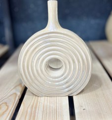 تصویر گلدان رنگین کمانی گرد سرامیک لاستر 