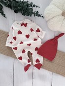 تصویر سرهمی و کلاه نوزادی قلبی - ۶-۹ماه 