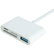 تصویر هاب و رم ریدر Joyroom S-H142 Lightning To USB2.0/microSD/SD/Type-C 