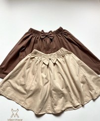 تصویر دامن کوتاه تک رنگ نخ پنبه فانتزی زنانه 