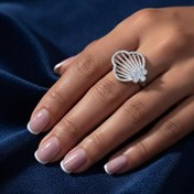 تصویر انگشتر صدفی نگین دار 
