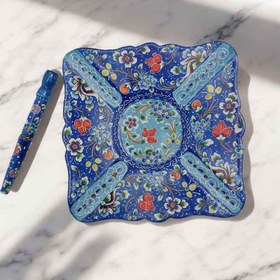 تصویر زیر سیگاری و چوب سیگار میناکاری |کد ST744 