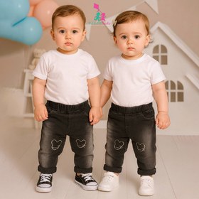 تصویر شلوار جین مام نقلی - 40 (1 سال) / زغالی Mom jeans