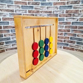 تصویر بازی هوش مونته سوری (تطبیق رنگ چرتکه) Montessori intelligence game (matching t