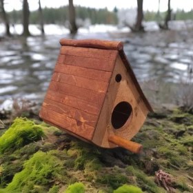 تصویر آشیانه پرنده چوبی دستساز کد 2 