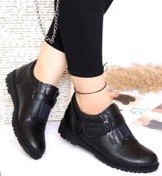 تصویر کفش راحتی زنانه کد ۶۹ با رویه سوگو رنگ مشکی و عسلی سایز ۳۷ تا ۴۰ 