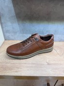 تصویر کفش مردانه سایز بزرگ بندی در دو رنگ مشکی و عسلی با زیره ی ترمو و رویه ی چرم طبیعی درجه یک و کفی طبی - مشکی / ۴۸ 