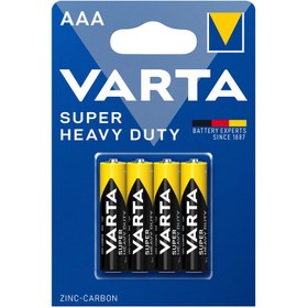 تصویر باتری نیم قلمی وارتا مدل super heavy duty بسته چهار عددی ا باتری وارتا باتری وارتا